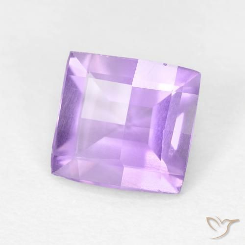 Amatista Violeta rosado claro natural de 1.08 ct, Cuadrado, VVS-VS