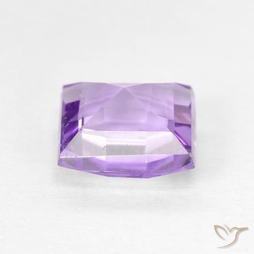 Amatista Violeta rosáceo claro natural de 1.56 ct, Cuadrado, VVS-VS