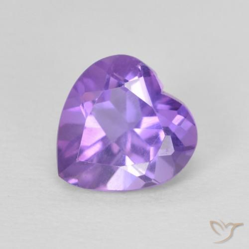 0.72ct Natural Violeta medio Amatista, Corazón, VS