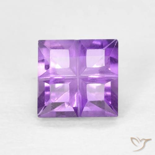 0.55ct Natural Violeta vívido Amatista, Cuadrado, VVS-VS