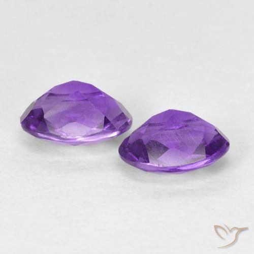 Gemas de Amatista Violeta oscuro natural de 0.82 ct, Corte Óvalo, VVS