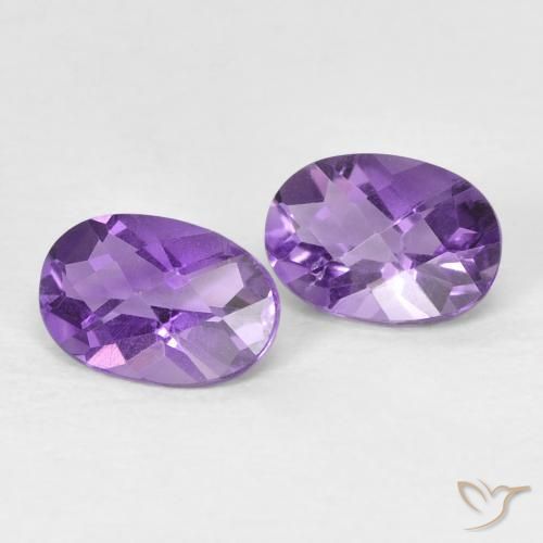 Gemas de Amatista Violeta iris natural de 0.86 ct, Ovalada, VVS