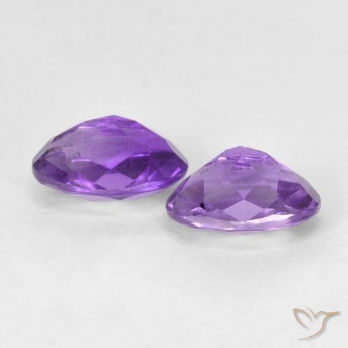 Gemas de Amatista Violeta iris natural de 0.86 ct, Ovalada, VVS