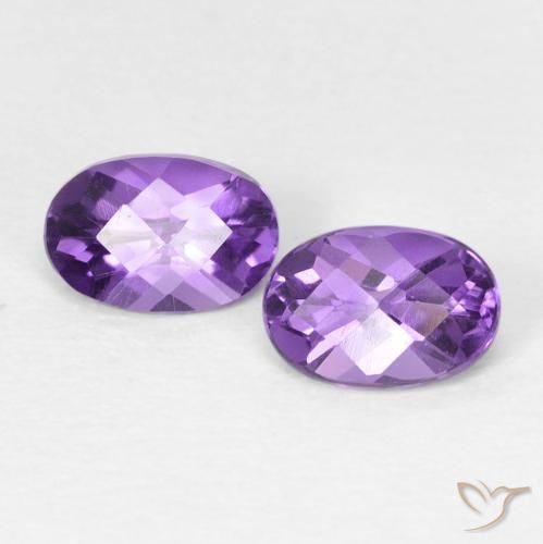 Gemas de Amatista Violeta oscuro natural de 0.92 ct, Ovalada, VVS