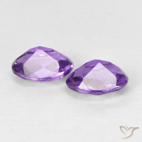 Gemas de Amatista Violeta oscuro natural de 0.92 ct, Ovalada, VVS