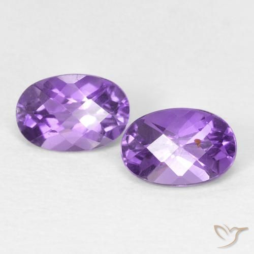 Gemas de Amatista Violeta oscuro natural de 0.92 ct, Ovalada, VVS