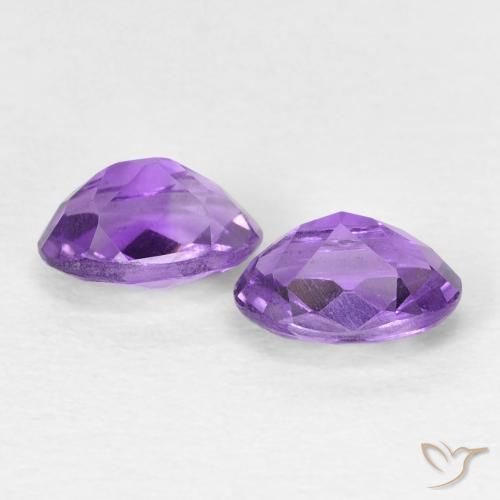 Gemas de Amatista Violeta oscuro natural de 0.92 ct, Ovalada, VVS