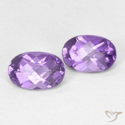 0.88ctw Natural Violeta oscuro Amatista, Ovalada, Opaco