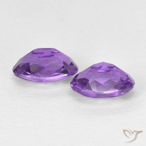 Gemas de Amatista Violeta oscuro natural de 0.88 ct, Ovalada, Opaco