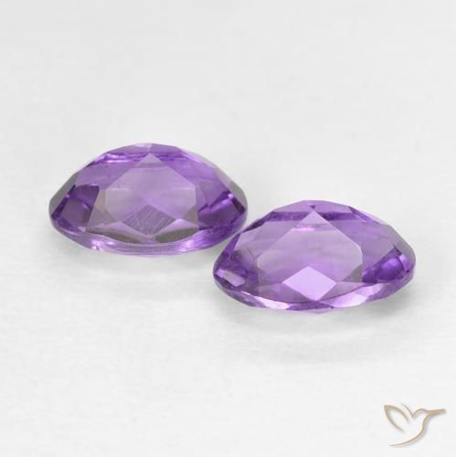 Gemas de Amatista Violeta púrpura natural de 0.90 ct, Ovalada, VVS-VS