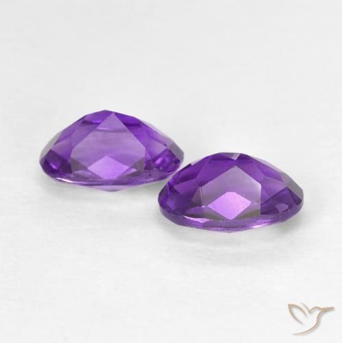 Gemas de amatista violeta intenso natural de 0,82 ct, corte óvalo, VVS-VS