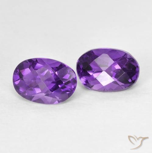 0.91ctw Natural Violeta oscuro Amatista, Ovalada, VVS-VS