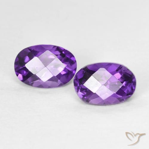 Gemas de Amatista Violeta oscuro natural de 0.91 ct, Ovalada, VVS-VS