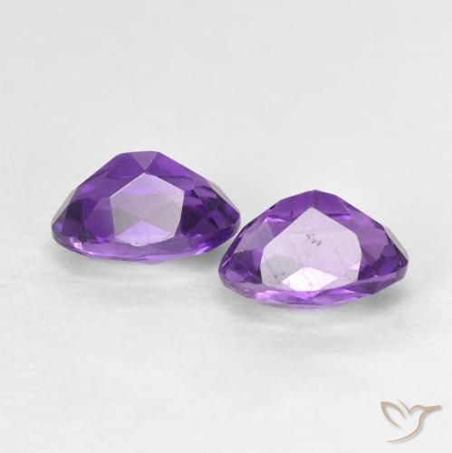 Gemas de Amatista Violeta oscuro natural de 0.91 ct, Ovalada, VVS-VS