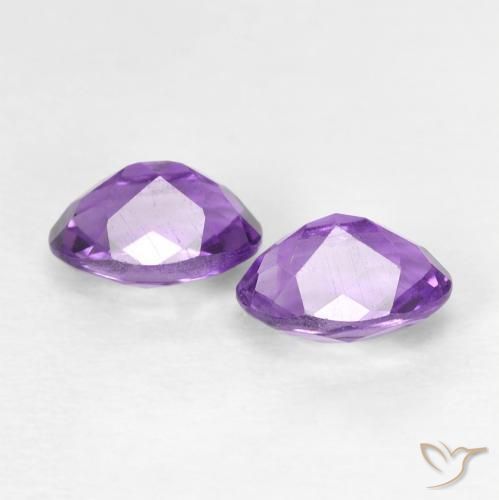 Gemas de Amatista Violeta iris natural de 0.91 ct, Ovalada, VVS-VS