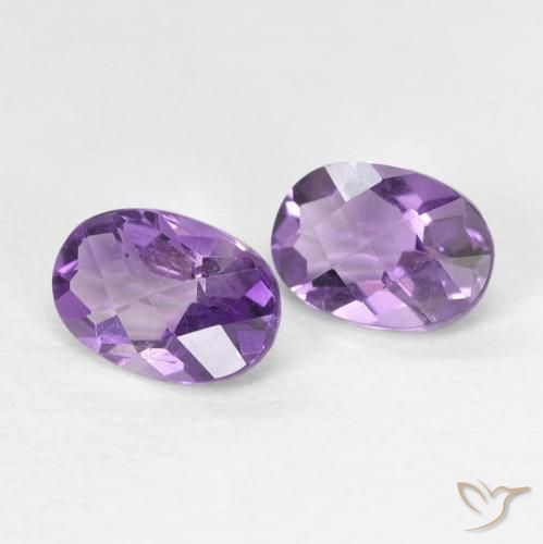 Gemas de Amatista Violeta púrpura medio natural de 0.88 ct, Ovalada, VVS-VS