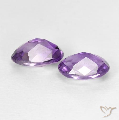 Gemas de Amatista Violeta púrpura medio natural de 0.88 ct, Ovalada, VVS-VS