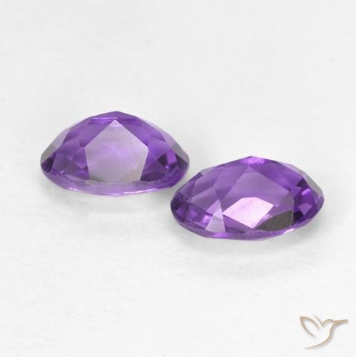 Gemas de Amatista Violeta oscuro natural de 0.82 ct, Ovalada, VVS-VS