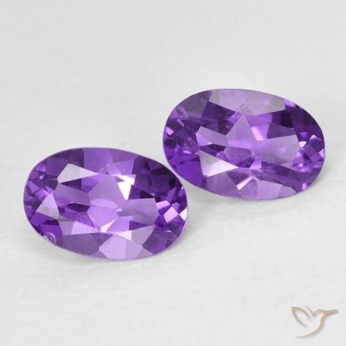 Gemas de Amatista Medium Light-Violet natural de 0.86 ct, Ovalada, VVS-VS