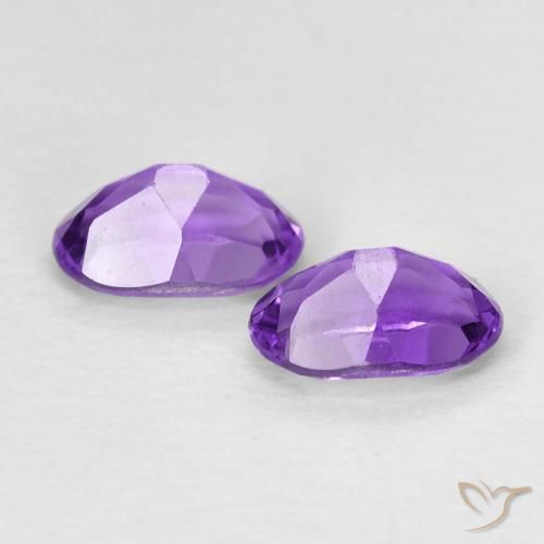 Gemas de Amatista Medium Light-Violet natural de 0.86 ct, Ovalada, VVS-VS