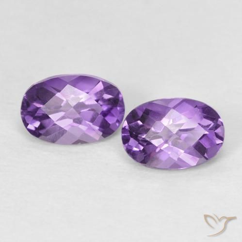 0.89ctw Natural Violeta intenso Amatista, Ovalada, VS