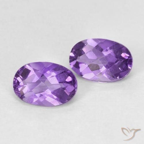 0.92ctw Natural Violeta intenso Amatista, Ovalada, VS