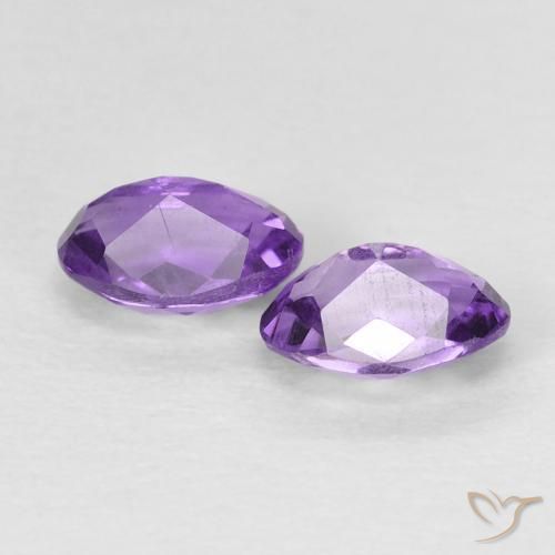 Gemas de Amatista Violeta intenso natural de 0.92 ct, Ovalada, VS