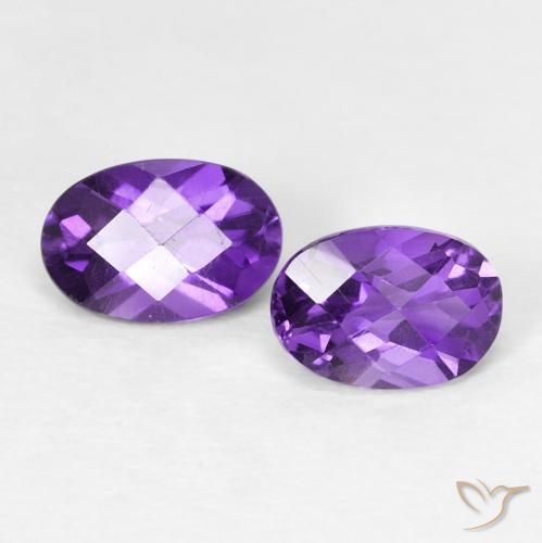 Gemas de Amatista Violeta oscuro natural de 0.96 ct, Ovalada, VVS-VS
