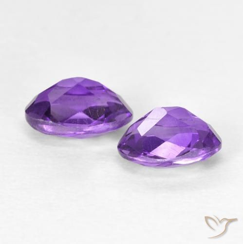 Gemas de Amatista Violeta oscuro natural de 0.96 ct, Ovalada, VVS-VS