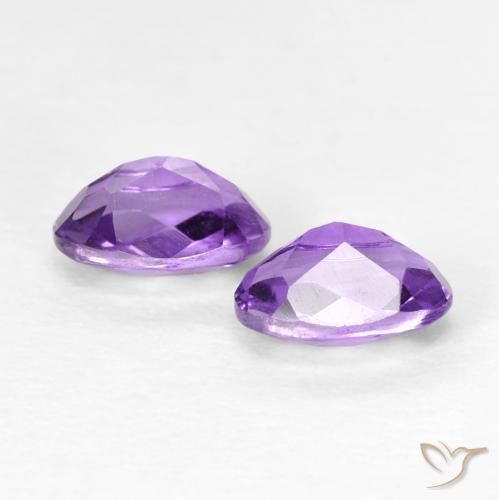 Gemas de Amatista Violeta medio natural de 0.92 ct, Ovalada, VS