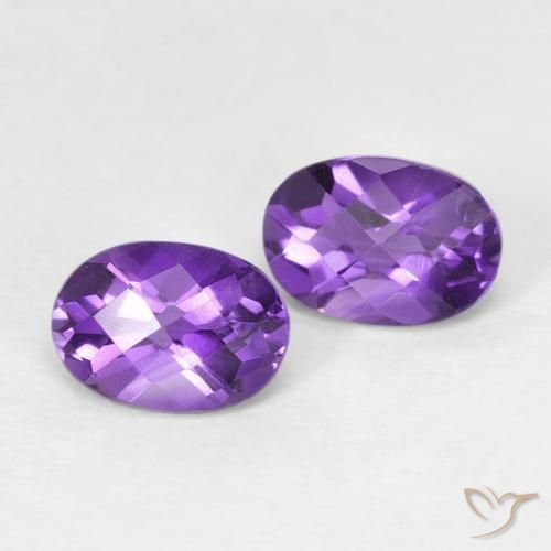 0.84ctw Natural Violeta vívido Amatista, Ovalada, VS