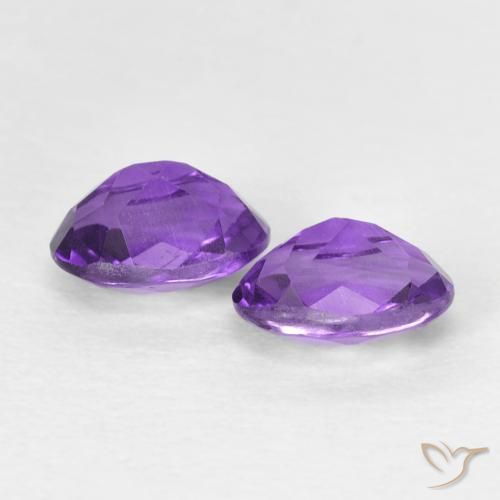 Gemas de Amatista Violeta vívido natural de 0.90 ct, Ovalada, VS