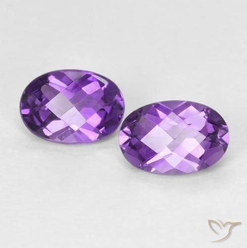 0.90ctw Natural Violeta intenso Amatista, Ovalada, VVS