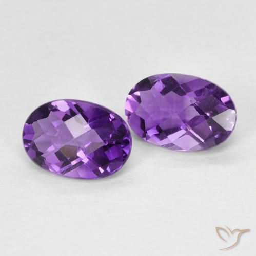 Gemas de Amatista Violeta intenso natural de 0.90 ct, Ovalada, VVS