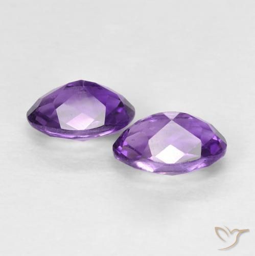 Gemas de Amatista Violeta intenso natural de 0.90 ct, Ovalada, VVS