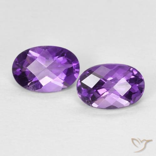 0.88ctw Natural Violeta vívido Amatista, Ovalada, VVS