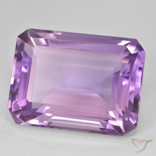 Amatista Medium Light Purplish-Violet natural de 23.96 ct, Corte Octágono / Esmeralda, VVS