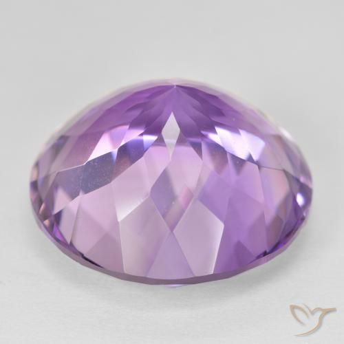 Amatista Medium Light Purplish-Violet natural de 26.41 ct, Redondo, VVS