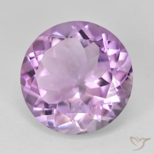 Amatista Violeta medio natural de 13.19 ct, Redondo, VVS