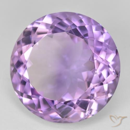Amatista Violeta medio natural de 26.62 ct, Redondo, VVS-VS