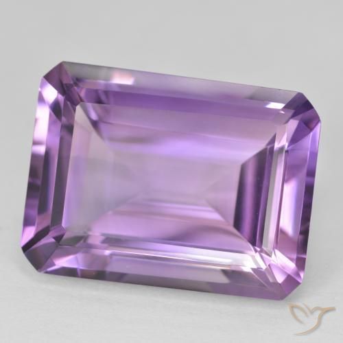 Amatista Medium Light Purplish-Violet natural de 20.89 ct, Corte Octágono / Esmeralda, VVS