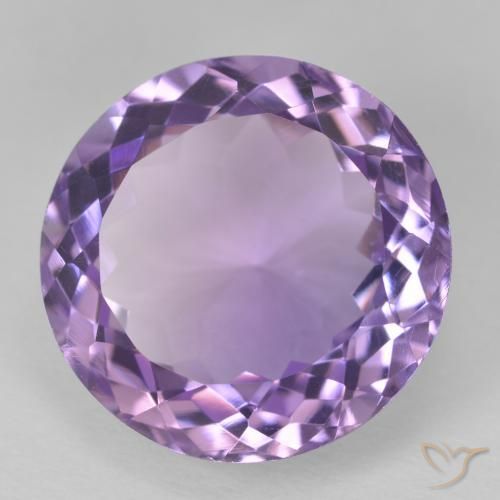 Amatista Violeta medio natural de 13.96 ct, Redondo, VVS