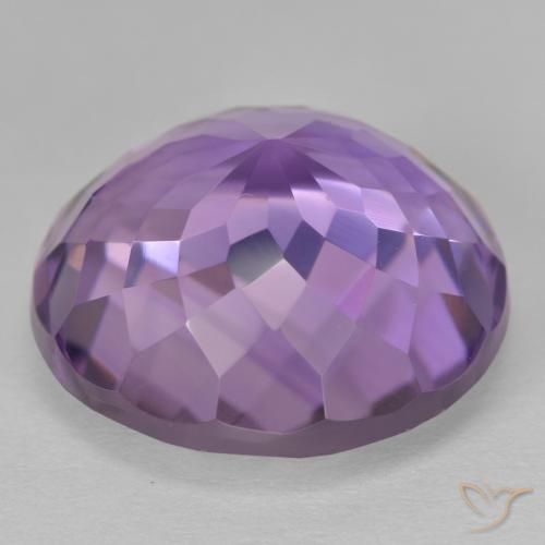 Amatista Violeta medio natural de 13.96 ct, Redondo, VVS