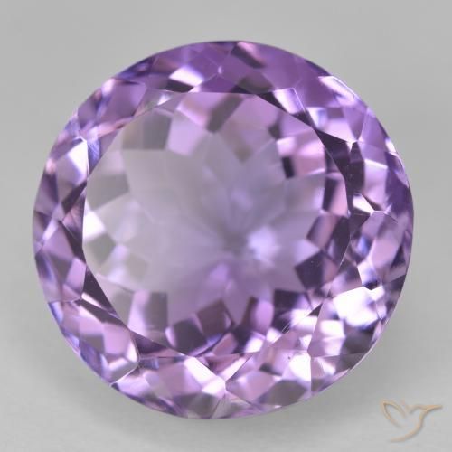 Amatista Rosado-violeta medio natural de 15.81 ct, Redondo, VVS