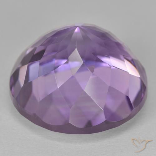 Amatista Rosado-violeta medio natural de 15.81 ct, Redondo, VVS