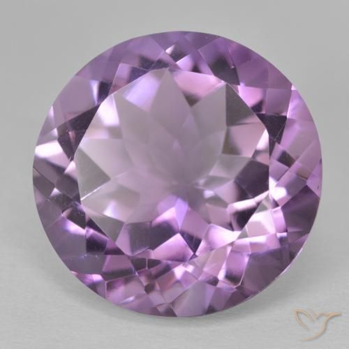 Amatista Violeta medio natural de 13.34 ct, Redondo, VVS