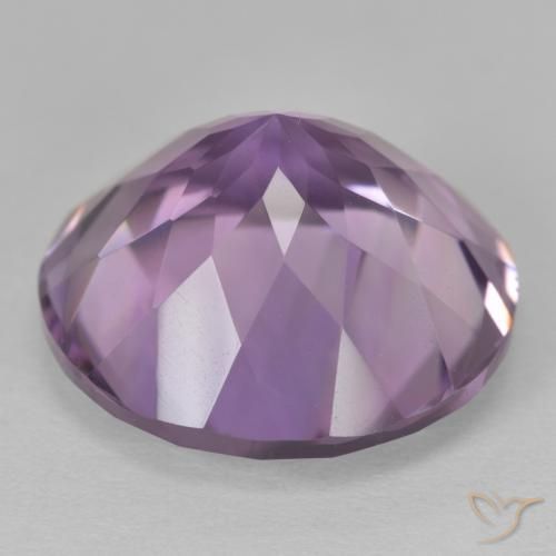 Amatista Violeta medio natural de 13.34 ct, Redondo, VVS
