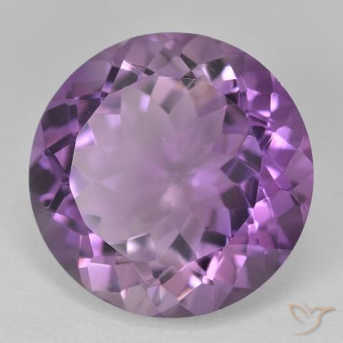 Amatista Violeta medio natural de 13.24 ct, Redondo, VVS