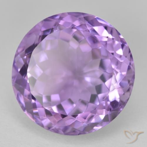 Amatista Violeta medio natural de 15.16 ct, Redondo, VVS