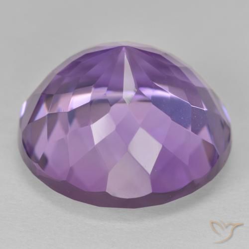 Amatista Violeta medio natural de 15.16 ct, Redondo, VVS